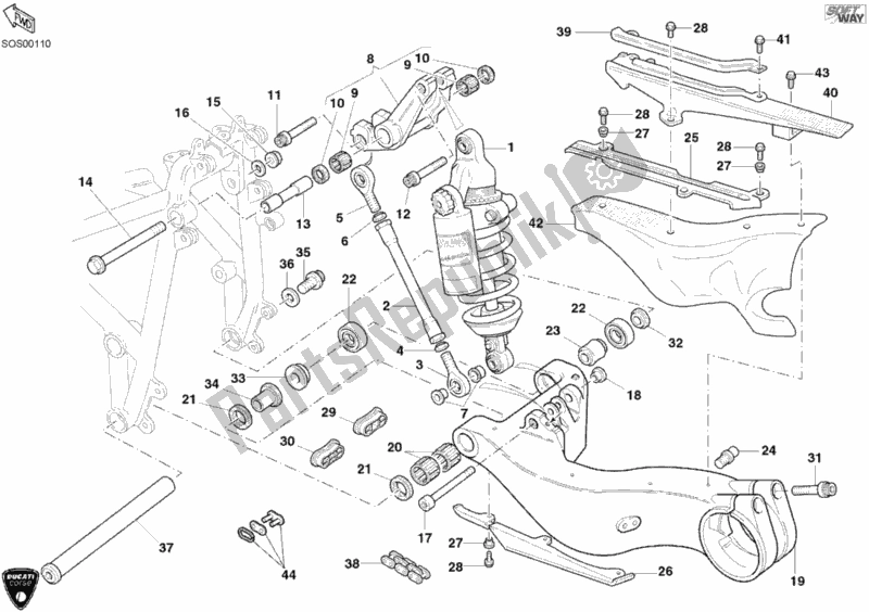 Wszystkie części do Tylny Amortyzator Ducati Superbike 998 RS 2003
